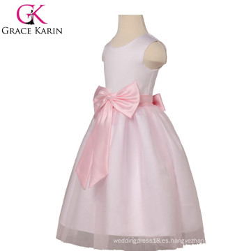 Grace Karin Lovely último diseño sin mangas flor rosa niñas vestidos últimos diseños vestido para las niñas de flores CL4840